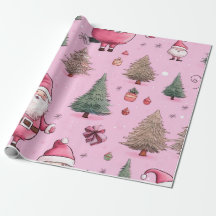 Père Noël Blush Winter Wonderland Wrappage Papier