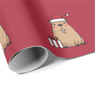 Papier Cadeau Père Noël Capybara Holiday Fun