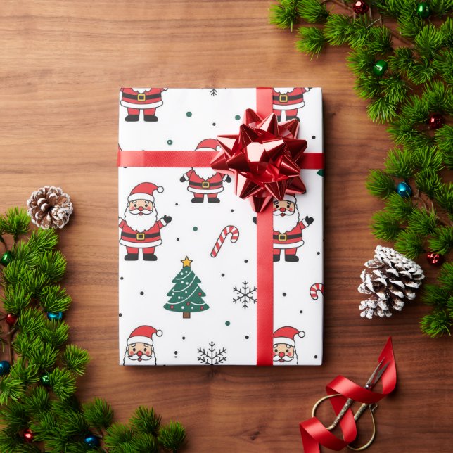 Papier Cadeau Père Noël Christmas Tree Motif (Cadeau de vacances)