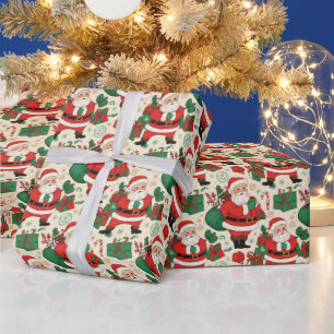 Papier Cadeau Père Noël de Noël des années 50