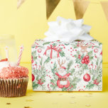 Papier Cadeau Père Noël Deer Baubles Holly Christmas Wrapper Pap<br><div class="desc">Papier d'emballage de Noël coloré avec Père Noël,  Cerfs et Baubles de Noël,  sucre de canne et saint.</div>