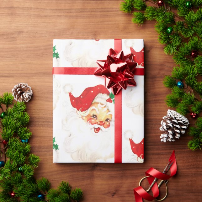 Papier Cadeau Père Noël en Casquette (Cadeau de vacances)