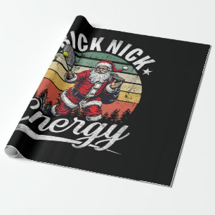 Papier Cadeau Père Noël Energie Drôle de Grand Nick Tennis Noël