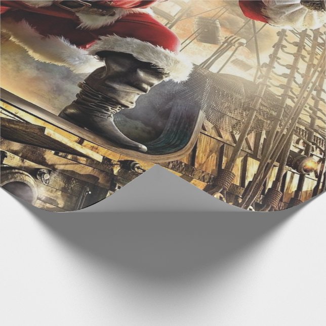 Papier Cadeau Père Noël Est Un Pirate (Coin)