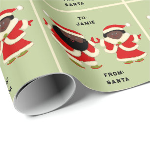 Papier Cadeau Père Noël et Madame Claus
