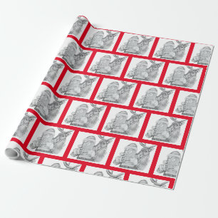 Papier Cadeau Père Noël et Reindeer