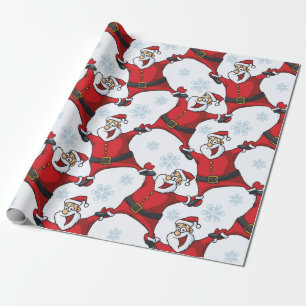 Papier Cadeau Père Noël et Snowflakes Enveloppement cadeau de No