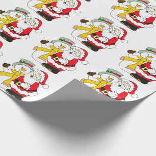 Papier Cadeau Père Noël et Snowman