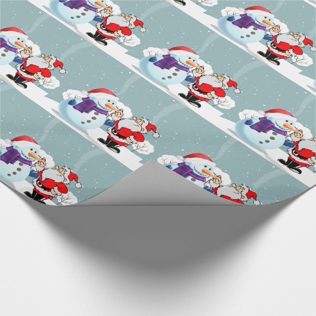 Papier Cadeau Père Noël et Snowman (Coin)