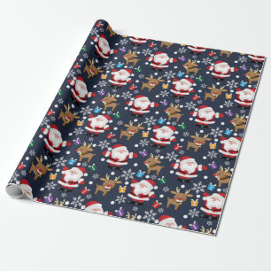 Papier Cadeau Père Noël et son Motif favori