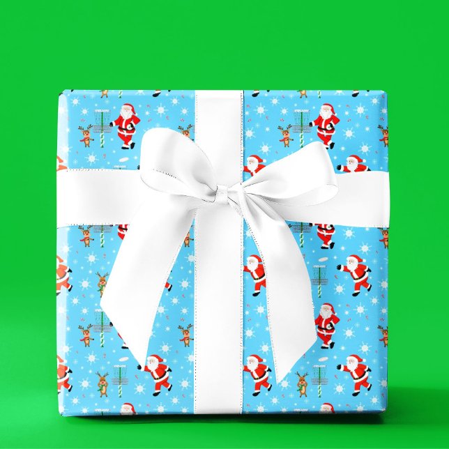 Papier Cadeau Père Noël jouant au disc golf de Noël (Créateur téléchargé)