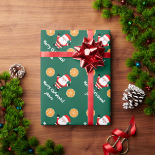 Papier Cadeau Père Noël joueur de basket dessin animé Noël