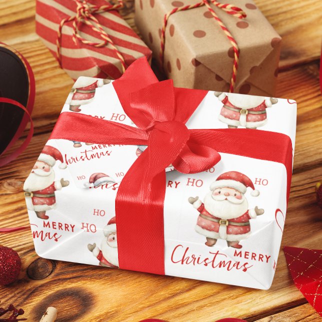 Papier Cadeau Père Noël joyeux Ho Ho Ho Joyeux Noël (Créateur téléchargé)