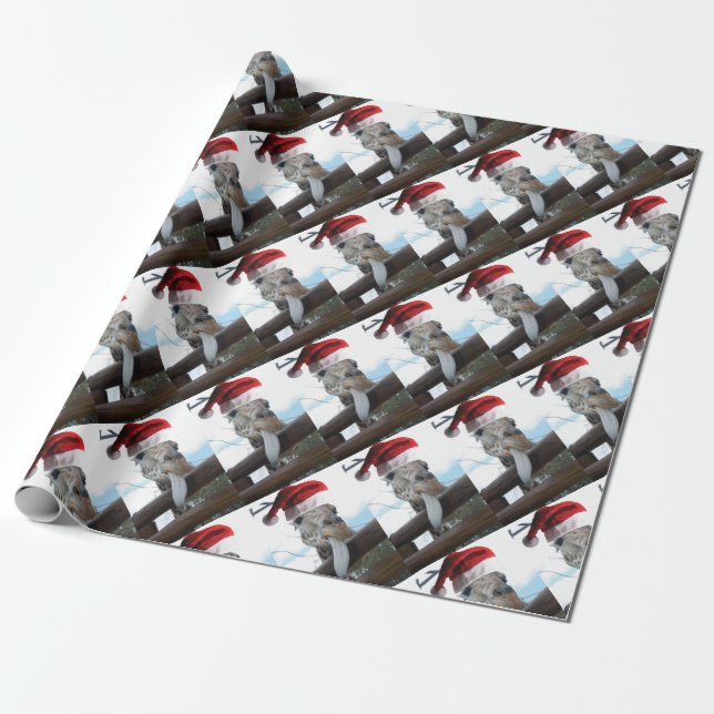 Papier Cadeau Père-Noël-Langue-Girafe (Déroulé)