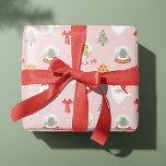 Papier Cadeau Père Noël & Mme Claus Festive Fa La La Christmas<br><div class="desc">Papier d'emballage amusant et festif. Notre papier d'emballage présente notre motif de Noël amusant dessiné à la main. Nous avons illustré un Père Noël amusant, Mme Claus, un globe de neige, un arbre de Noël, une enveloppe de Père Noël chère, une assiette de cookies et une amusante typographie fa la...</div>