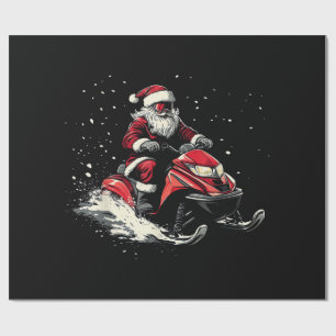 Papier Cadeau Père Noël Motoneige Motor Sled Noël drôle de Noël