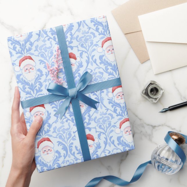 Papier Cadeau Père Noël Noël Damassé (Cadeaux)