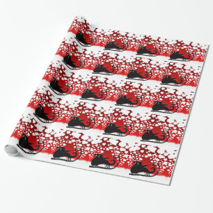 Papier Cadeau père Noël Noël Snowflake Hiver La Paix Destiné