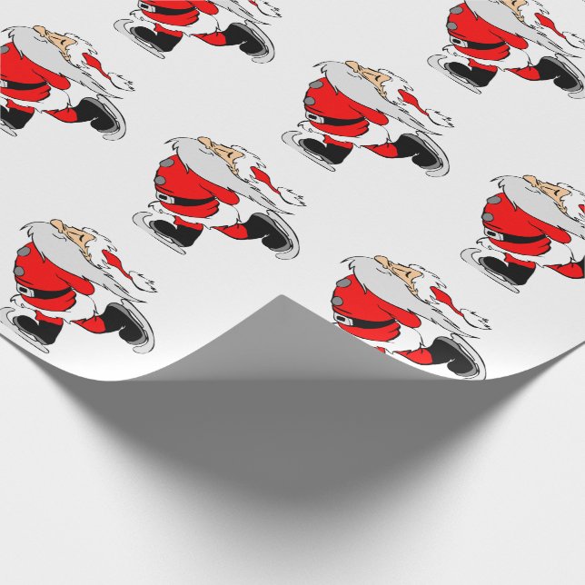 Papier Cadeau Père Noël patineur (Coin)