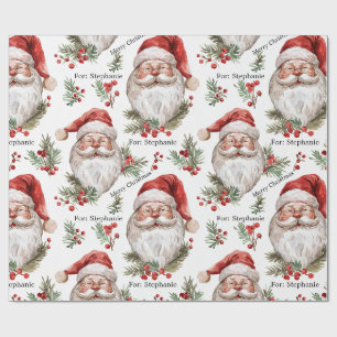 Papier Cadeau Père Noël Personnaliser Nom Noël Grande échelle