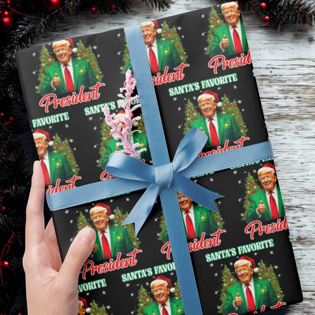 Papier Cadeau Père Noël Président favori | Cadeau de Noël Trump (Créateur téléchargé)