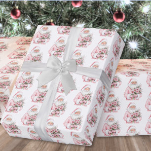 Papier Cadeau Père Noël Rose de Noël