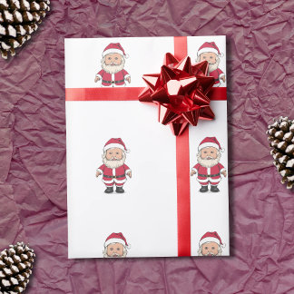 Papier Cadeau Père Noël - Santon Poupée Jouet Noël