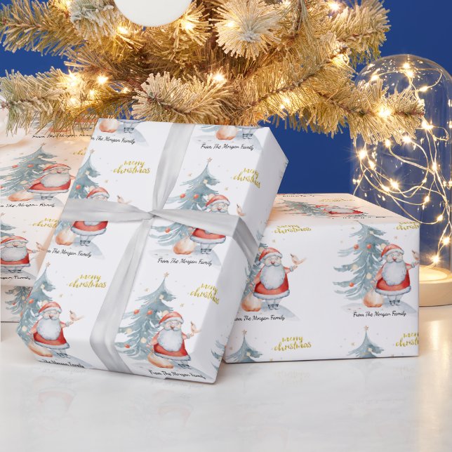 Papier Cadeau Père Noël Sapin de Noël   (Vacances)