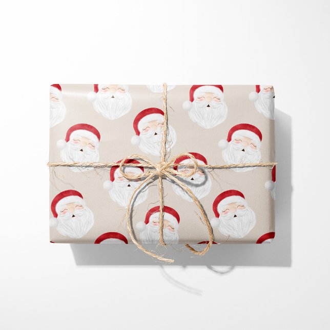 Papier Cadeau Père Noël vintage beige (Créateur téléchargé)