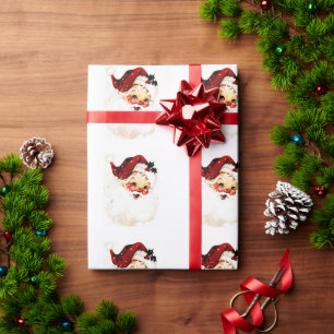 Papier Cadeau Père Noël vintage : charme joyeux des fêtes