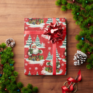 Papier Cadeau Père Noël vintage dégoûtée