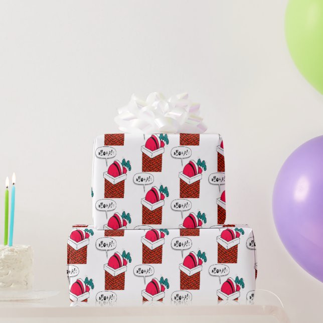Papier Cadeau Père Noël vintage s'est coincée dans la cheminée (Cadeaux de fête)