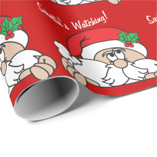 Papier Cadeau Père Noël vous observant Noël de