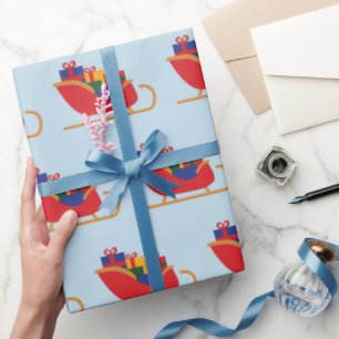 Papier Cadeau Père Noël's Sleigh Festive Noël présente sans sour