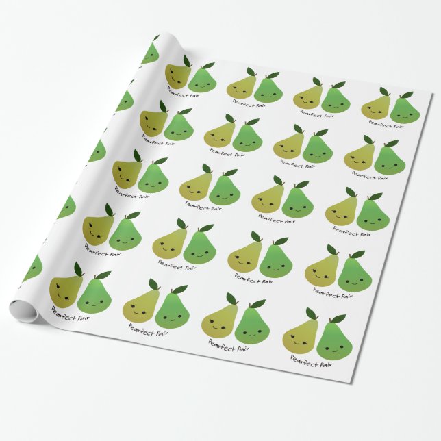 Papier Cadeau Perfect Pear Kawaii Pears (Déroulé)