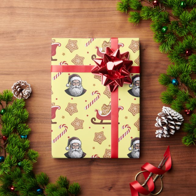Papier Cadeau Période de vacances de Noël festive  (Cadeau de vacances)
