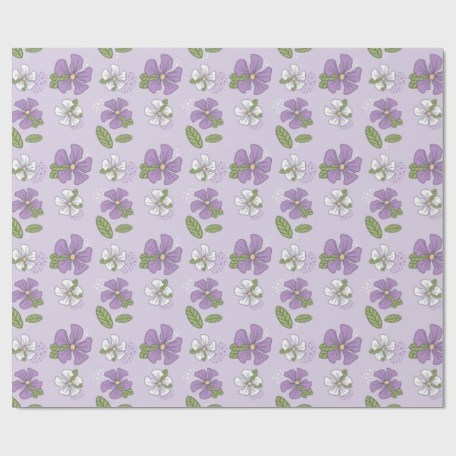 Papier Cadeau Périwinkles Lavender (Plat)