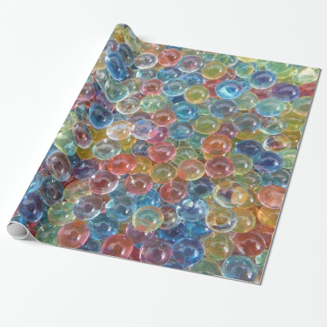 Papier Cadeau perles de verre colorées enveloppant du papier (Déroulé)