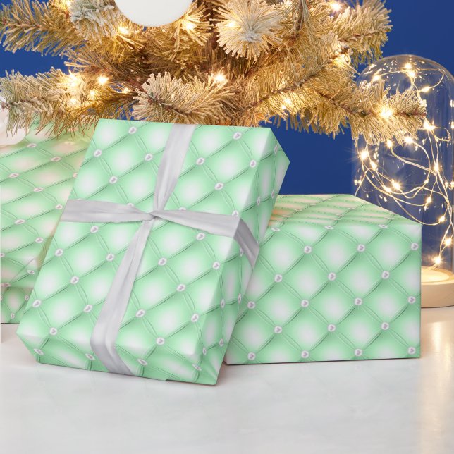 Papier Cadeau Perles touffues vertes (Vacances)