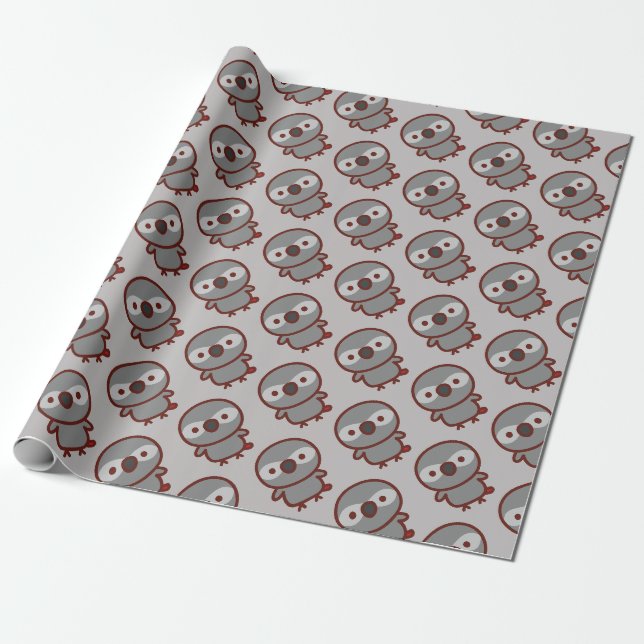 Papier Cadeau Perroquet Gris Africain (Déroulé)
