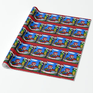 PAPIER CADEAU PERROQUETS DE FÊTE