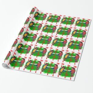 PAPIER CADEAU PERROQUETS PIRATES