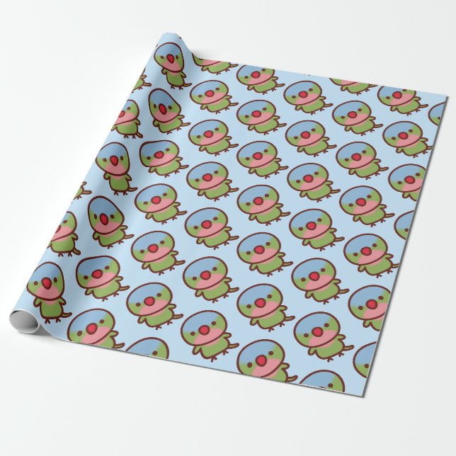 Papier Cadeau Perruche princesse (Déroulé)