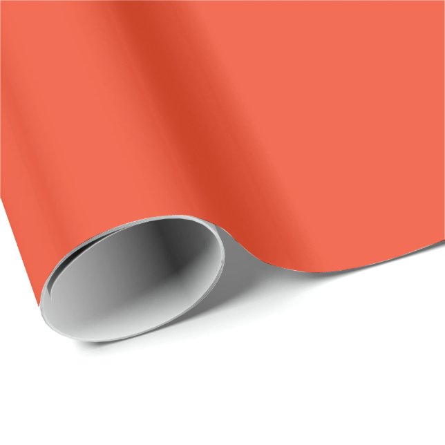 Papier Cadeau PERSIMMON (couleur rouge-orange solide) ~ (Coin rond)