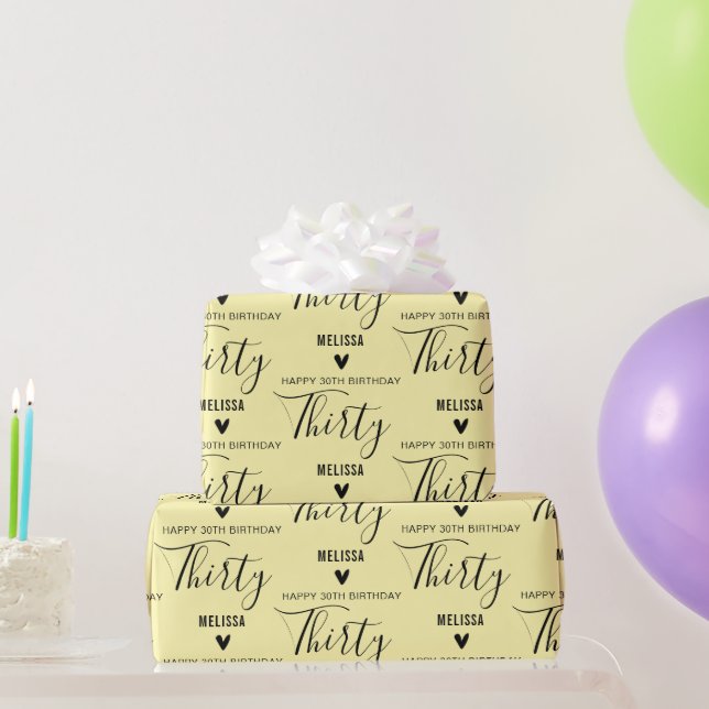 Papier Cadeau Personalized 10th 20th 30th 40th 50 Birthday Party (Cadeaux de fête)