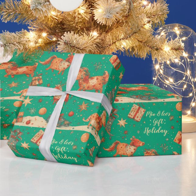 Papier Cadeau personalized baby's firts christmas, Custom Name (Vacances)