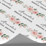 Papier Cadeau Personalized Bridal shower  Floral Wrapping Paper<br><div class="desc">Add a touch of elegance and personal charm to your bridal shower gifts with our Personalized Bridal Shower Pink Floral Wrapping Paper. This exquisite wrapping paper is designed to celebrate the joyous occasion of a bridal shower, featuring delicate floral patterns in lovely shades of pink that exude romance and sophistication....</div>