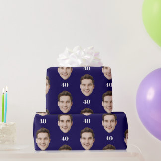 Papier Cadeau Personalized Face 10th 20th 30th 40 Birthday Party