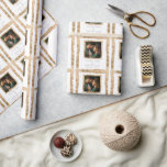 Papier Cadeau Personalized Faux Gold Frame Rustic Elegant<br><div class="desc">Gorgeous and elegant photo rustic faux gold frame and typography wrapping paper. Add your engagement or favorite photo to personalize this gift wrap for bridal shower or wedding day gifts.  So elegant and chic.</div>
