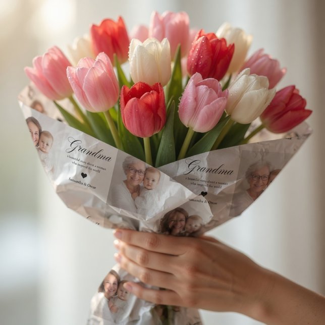 Papier Cadeau Personalized Grandma Photo  Custom  (Créateur téléchargé)